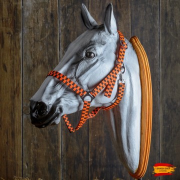 halster zwart/oranje geblokt